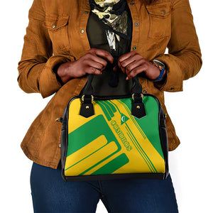 Comoros Flag Shoulder Handbag - Green and Yellow Design and National Emblem
