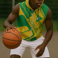 Comoros Flag Sleeveless Zip Hoodie - Green and Yellow Design and National Emblem - African Pride
