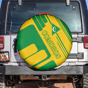Comoros Flag Spare Tire Cover - Green and Yellow Design and National Emblem