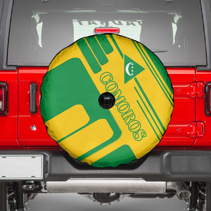 Comoros Flag Spare Tire Cover - Green and Yellow Design and National Emblem