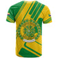 Comoros Flag T shirt - Green and Yellow Design and National Emblem