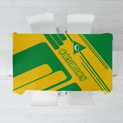 Comoros Flag Tablecloth - Green and Yellow Design and National Emblem