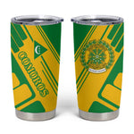 Comoros Flag Tumbler Cup - Green and Yellow Design and National Emblem