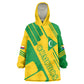 Comoros Flag Wearable Blanket Hoodie - Green and Yellow Design and National Emblem