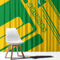 Comoros Flag Window Curtain - Green and Yellow Design and National Emblem