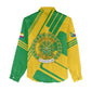 Comoros Flag Women Casual Shirt - Green and Yellow Design and National Emblem