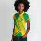 Comoros Flag Women Polo Shirt - Green and Yellow Design and National Emblem