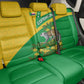 Comoros Back Car Seat Cover - National Flag Lemur Design and Ylang Ylang Flower Pattern