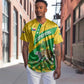 Comoros Baseball Jersey - National Flag Lemur Design and Ylang Ylang Flower Pattern