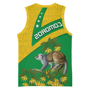 Comoros Basketball Jersey - National Flag Lemur Design and Ylang Ylang Flower Pattern - African Pride