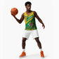 Comoros Basketball Jersey - National Flag Lemur Design and Ylang Ylang Flower Pattern - African Pride