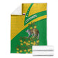 Comoros Blanket - National Flag Lemur Design and Ylang Ylang Flower Pattern