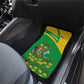 Comoros Car Mats - National Flag Lemur Design and Ylang Ylang Flower Pattern