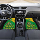 Comoros Car Mats - National Flag Lemur Design and Ylang Ylang Flower Pattern