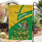 Comoros Garden Flag - National Flag Lemur Design and Ylang Ylang Flower Pattern