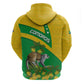 Comoros Hoodie - National Flag Lemur Design and Ylang Ylang Flower Pattern