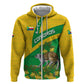 Comoros Hoodie - National Flag Lemur Design and Ylang Ylang Flower Pattern