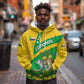 Comoros Hoodie - National Flag Lemur Design and Ylang Ylang Flower Pattern