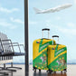 Comoros Luggage Cover - National Flag Lemur Design and Ylang Ylang Flower Pattern