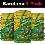 Comoros Neck Gaiter - National Flag Lemur Design and Ylang Ylang Flower Pattern - African Pride