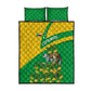 Comoros Quilt Bed Set - National Flag Lemur Design and Ylang Ylang Flower Pattern