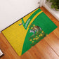 Comoros Rubber Doormat - National Flag Lemur Design and Ylang Ylang Flower Pattern