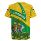 Comoros Rugby Jersey - National Flag Lemur Design and Ylang Ylang Flower Pattern