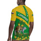 Comoros Rugby Jersey - National Flag Lemur Design and Ylang Ylang Flower Pattern