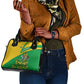 Comoros Shoulder Handbag - National Flag Lemur Design and Ylang Ylang Flower Pattern