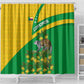 Comoros Shower Curtain - National Flag Lemur Design and Ylang Ylang Flower Pattern