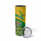 Comoros Skinny Tumbler - National Flag Lemur Design and Ylang Ylang Flower Pattern