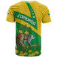 Comoros T shirt - National Flag Lemur Design and Ylang Ylang Flower Pattern