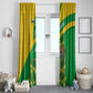 Comoros Window Curtain - National Flag Lemur Design and Ylang Ylang Flower Pattern