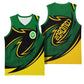 Comoros Basketball Jersey - Green Black Yellow Swirl Design and National Emblem Pattern - African Pride