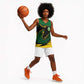Comoros Basketball Jersey - Green Black Yellow Swirl Design and National Emblem Pattern - African Pride