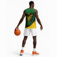Comoros Basketball Jersey - Green Black Yellow Swirl Design and National Emblem Pattern - African Pride
