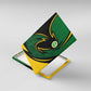 Comoros Canvas Wall Art - Green Black Yellow Swirl Design and National Emblem Pattern