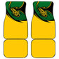 Comoros Car Mats - Green Black Yellow Swirl Design and National Emblem Pattern