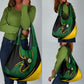 Comoros Grocery Bag - Green Black Yellow Swirl Design and National Emblem Pattern