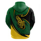 Comoros Hoodie - Green Black Yellow Swirl Design and National Emblem Pattern