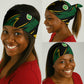Comoros Neck Gaiter - Green Black Yellow Swirl Design and National Emblem Pattern - African Pride