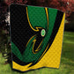 Comoros Quilt - Green Black Yellow Swirl Design and National Emblem Pattern