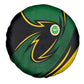 Comoros Spare Tire Cover - Green Black Yellow Swirl Design and National Emblem Pattern