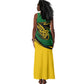 Comoros Tank Maxi Dress - Green Black Yellow Swirl Design and National Emblem Pattern