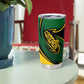 Comoros Tumbler Cup - Green Black Yellow Swirl Design and National Emblem Pattern