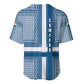 Comoros Baseball Jersey - Blue and White Traditional Geometric Pattern and National Flag Detail