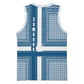 Comoros Basketball Jersey - Blue and White Traditional Geometric Pattern and National Flag Detail - African Pride