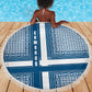 Comoros Beach Blanket - Blue and White Traditional Geometric Pattern and National Flag Detail