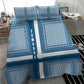 Comoros Bedding Set - Blue and White Traditional Geometric Pattern and National Flag Detail