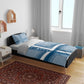 Comoros Bedding Set - Blue and White Traditional Geometric Pattern and National Flag Detail
